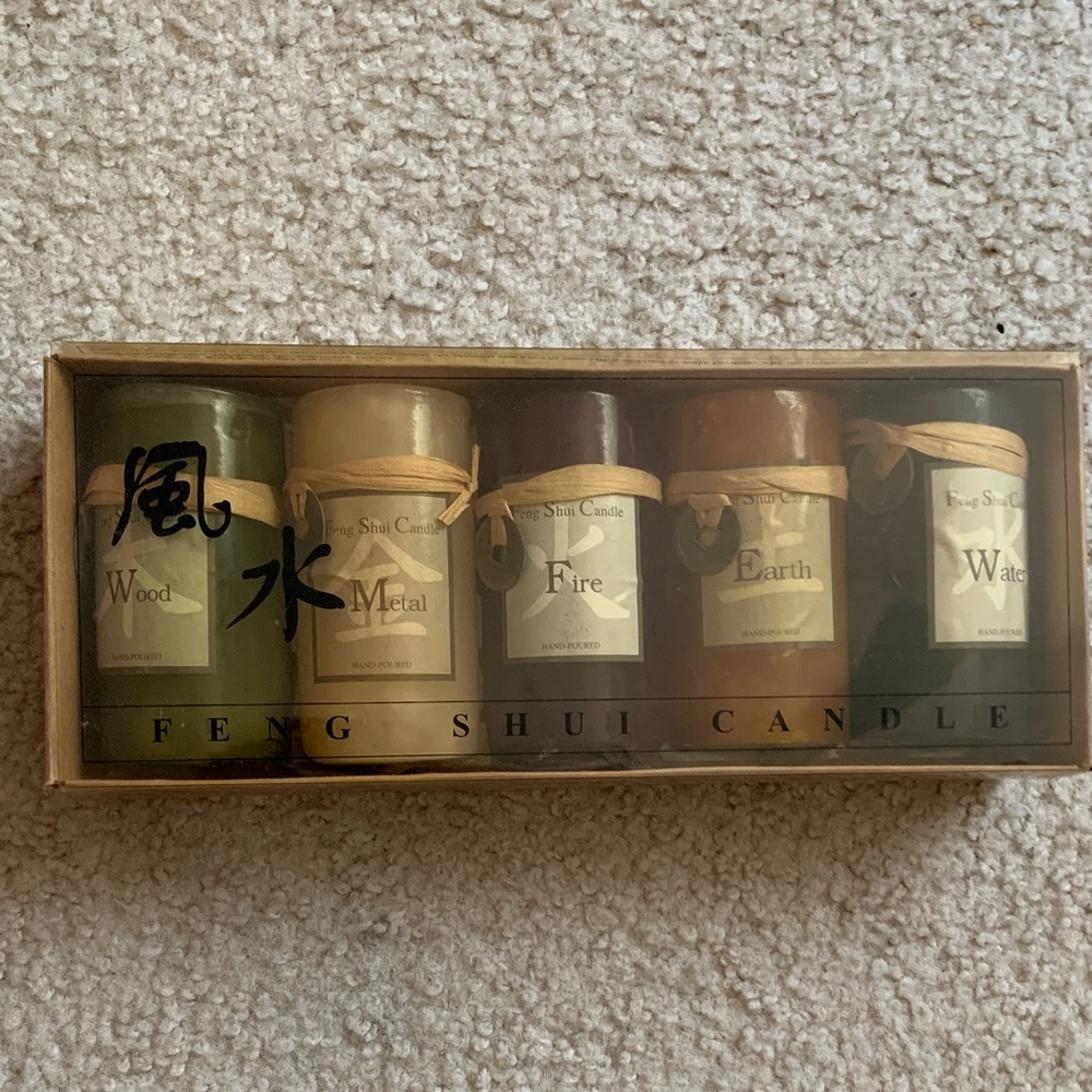 Feng Shui Candle Set with Five Elements